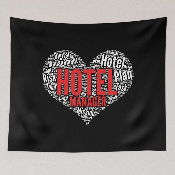 Item preview, Hotel Manager Heart Shape Word Cloud Design print designed and sold by theodoros20.