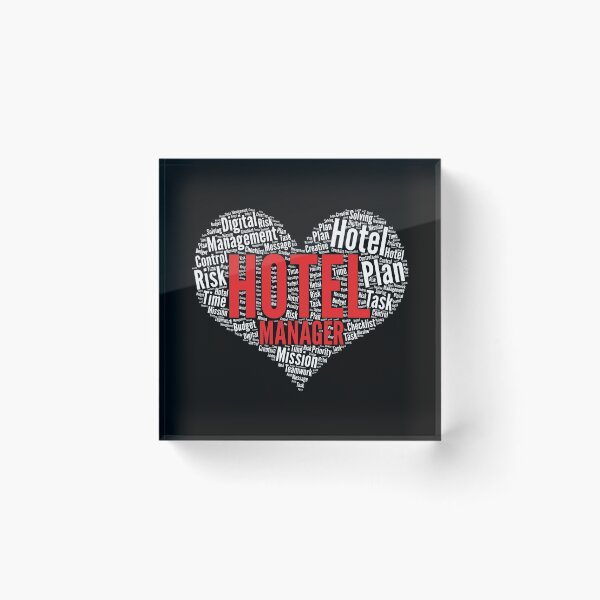 Item preview, Hotel Manager Heart Shape Word Cloud Design print designed and sold by theodoros20.
