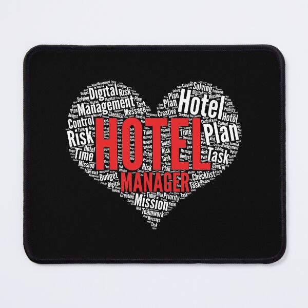 Item preview, Hotel Manager Heart Shape Word Cloud Design print designed and sold by theodoros20.