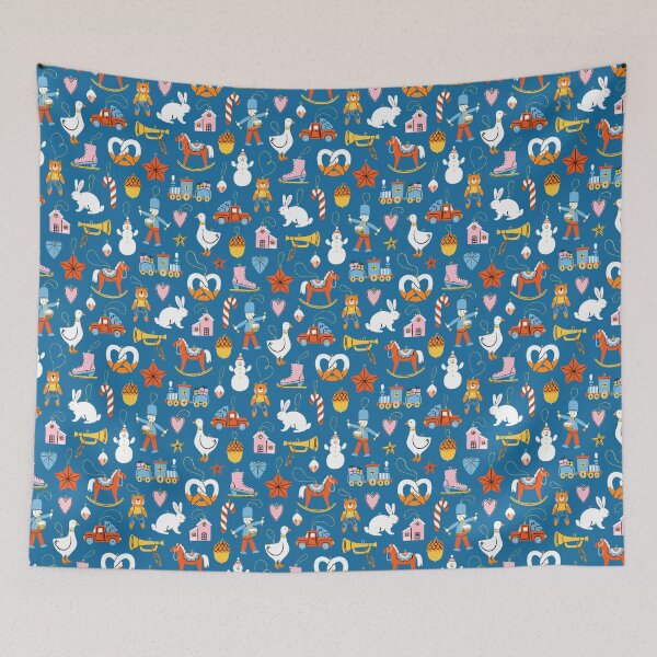 Item preview, Christmas tree retro toys, colorful cartoon illustration pattern designed and sold by stolenpencil.