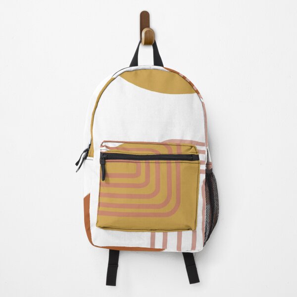 Item preview, Mid Century Modern Shapes and Lines in Desert Terracotta and Mustard Yellow designed and sold by JuneJournal.