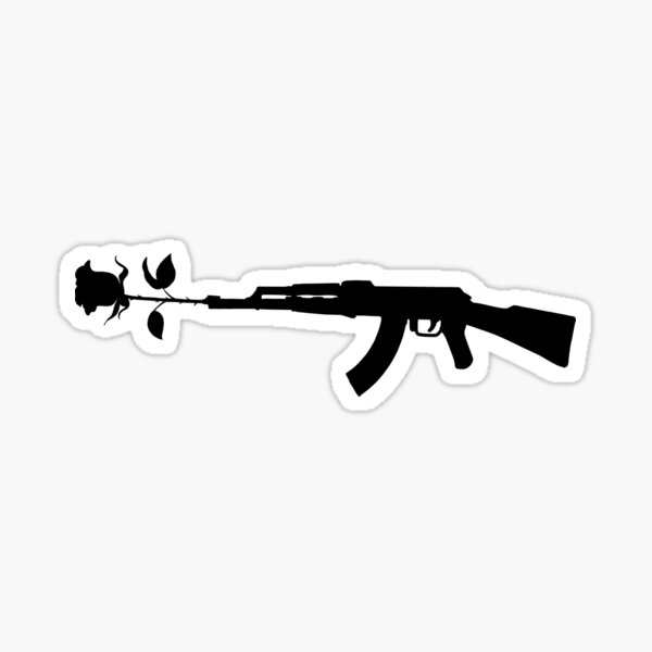 Outline Drawing Fire Cartoon Blueprint Gun  Ak47 Tattoo  640x395 PNG  Download  PNGkit