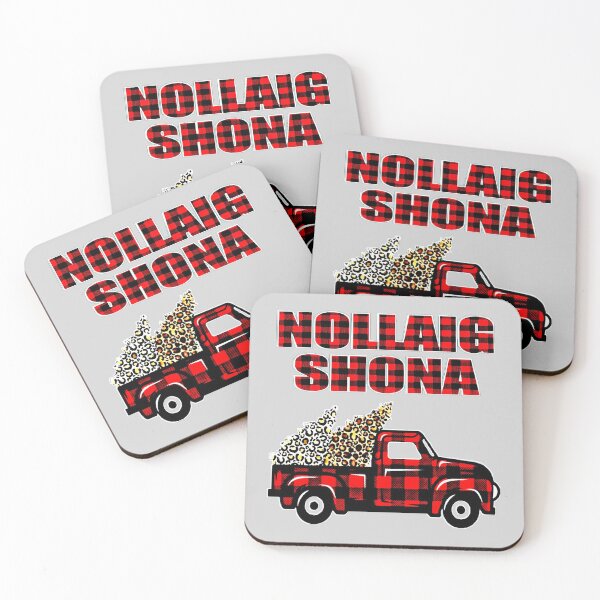 Item preview, Nollaig Shona Buffalo Check Truck and Christmas Trees designed and sold by RaglanRose.