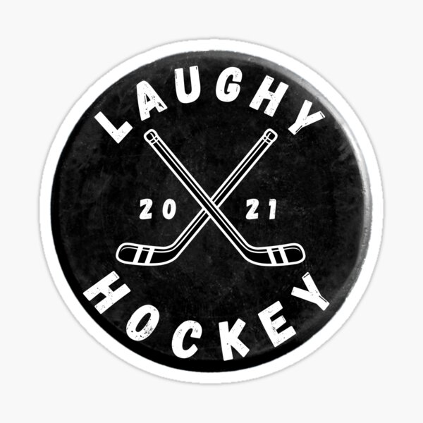"Laughy Hockey Puck Face" Sticker by Hockeypuns21 Redbubble