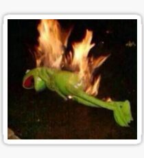 Kermit on Fire Sticker