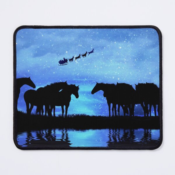 Item preview, Horses Happy Holidays with Santa and Reindeer designed and sold by Stephanie Laird.