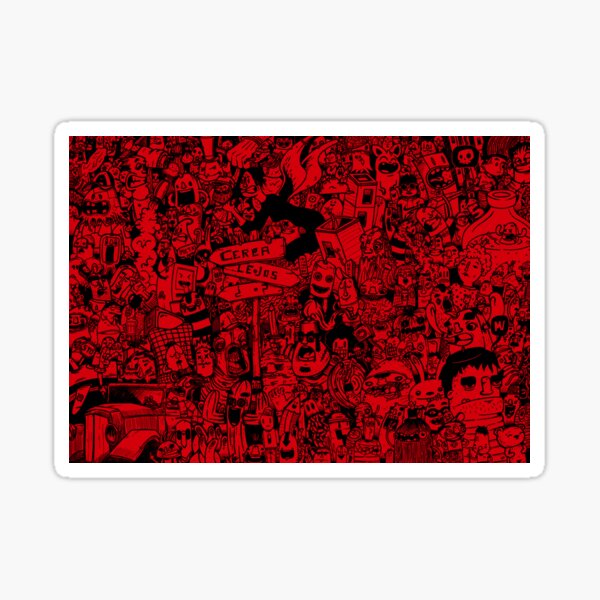 red doodle Pegatina