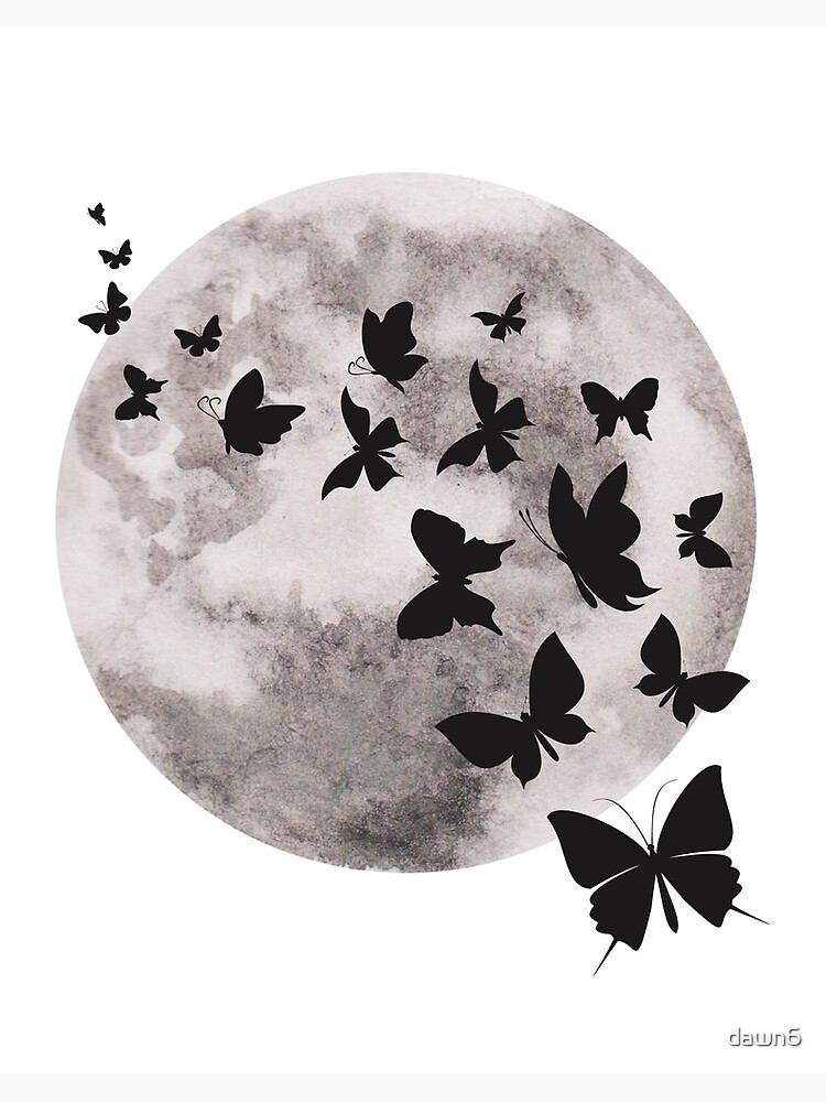 butterflies with the moon | Art Board Print