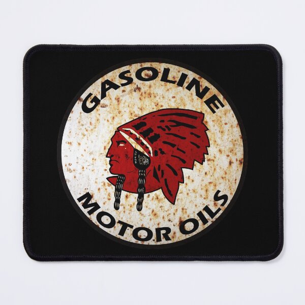 Item preview, Red Indian Gasoline vintage sign reproduction rusted vers. designed and sold by htrdesigns.