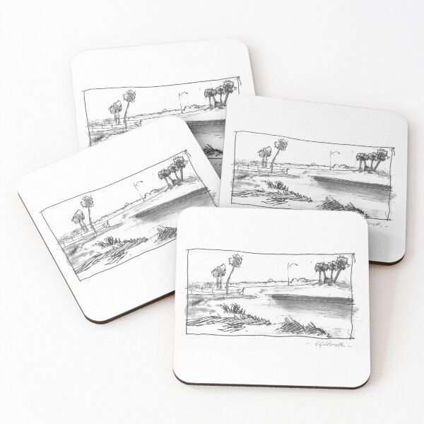 Item preview, Ink Sketch of a Beach in Florida designed and sold by GoldsmithGifts.