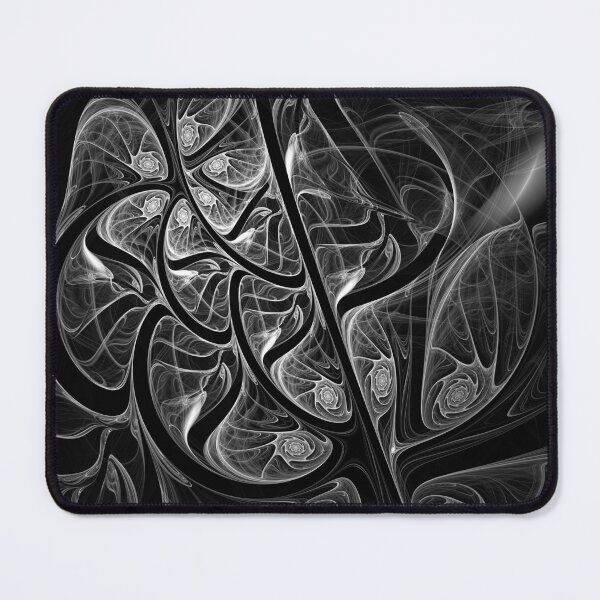 Item preview, Psytrance Design - Psychedelic Abstract Fractal - Ink 01 - White on Black designed and sold by JordanHolmes.
