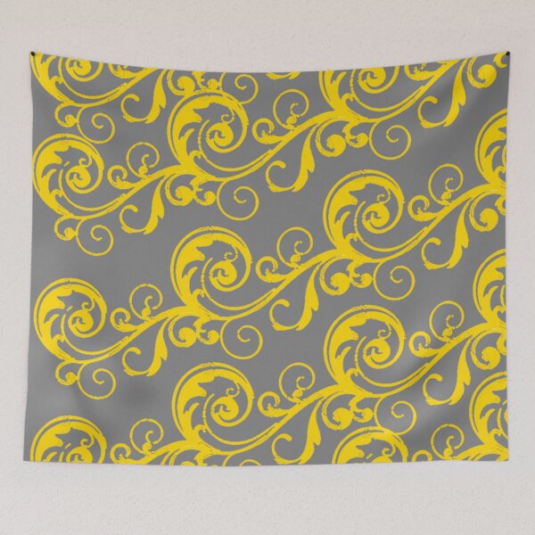 Item preview, DECORATIVE GREY & GOLD ROLLING SCROLLS ART designed and sold by sharlesart.