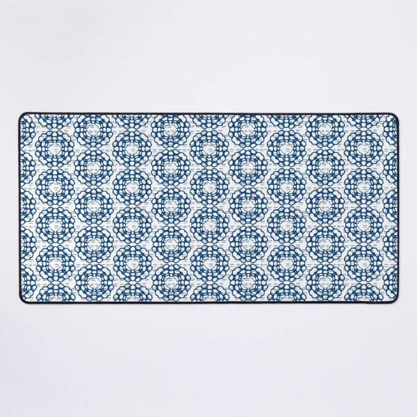 Item preview, Japanese Geometric Flower Stitching in Blue and White designed and sold by Dora Yvonne Textiles.