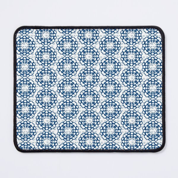 Item preview, Japanese Geometric Flower Stitching in Blue and White designed and sold by Dora Yvonne Textiles.