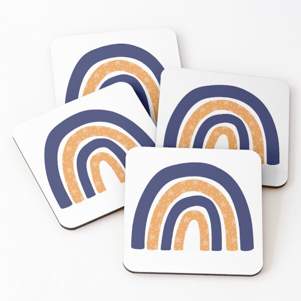 Item preview, navy blue and orange star rainbow designed and sold by Anna Buse.
