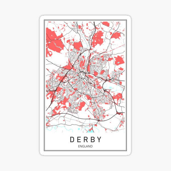 Derby Map, Derby Poster Derby City Derby City Map Derby Wall Art Derby Print Derby Map Print Personalised Derby Custom Derby