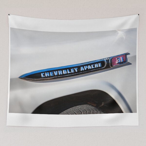 Item preview, 1959 White Chevy Pick Up Truck Apache Hood Ornament designed and sold by RichFrancoCars.