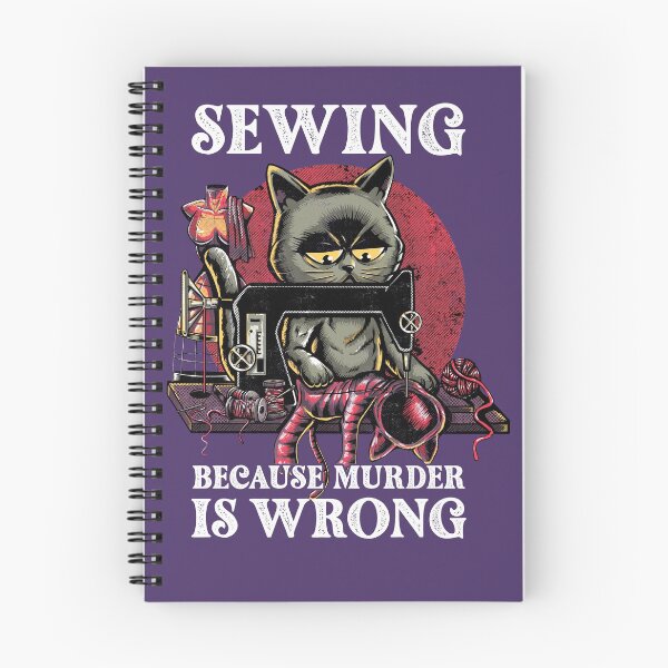 Item preview, Sewing Because Murder Is Wrong Funny Black Cat Quilting designed and sold by NUMAcreations.