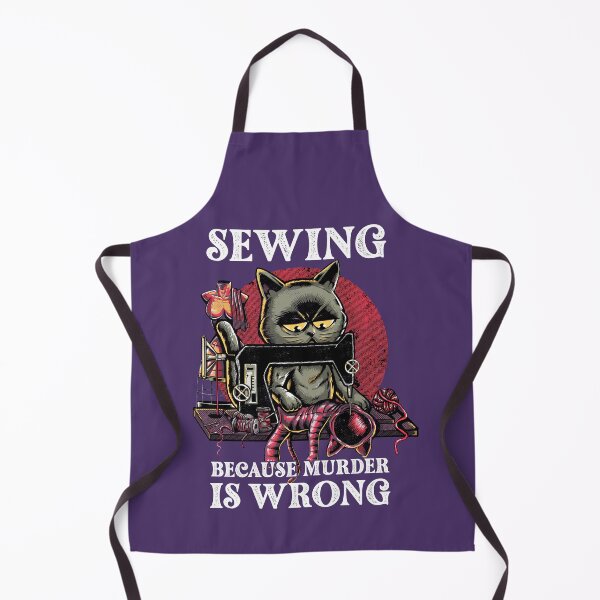 Item preview, Sewing Because Murder Is Wrong Funny Black Cat Quilting designed and sold by NUMAcreations.