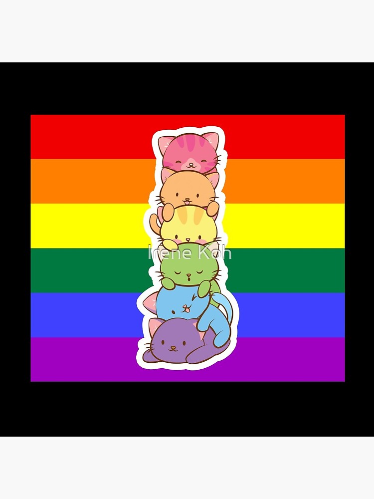 LGBT Gay Pride Flag Kawaii Rainbow Cats Pin for Sale by Irene Koh