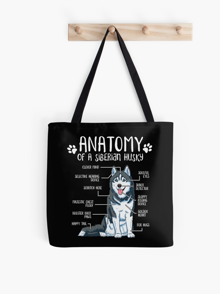 Anatomy Of A Siberian Husky #1 Tote Bag by Jose O - Fine Art America