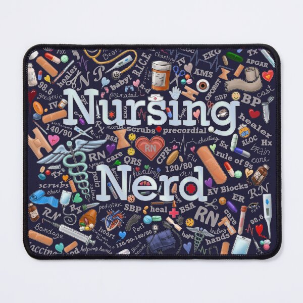 Item preview, Nursing Nerd by BBW (for dark backgrounds) designed and sold by Metallic Visions.