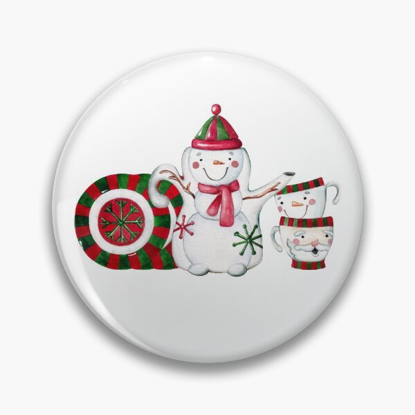 Item preview, Christmas ceramic kitchenware Teapot, cups and plates.Snowman and Santa Claus. designed and sold by AnnAsatryan.