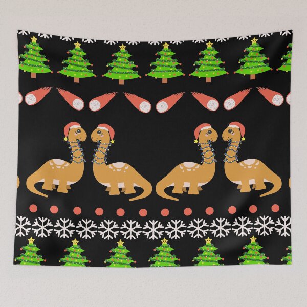 Item preview, Dinossaur ugly christmas sweater black designed and sold by racharanha.