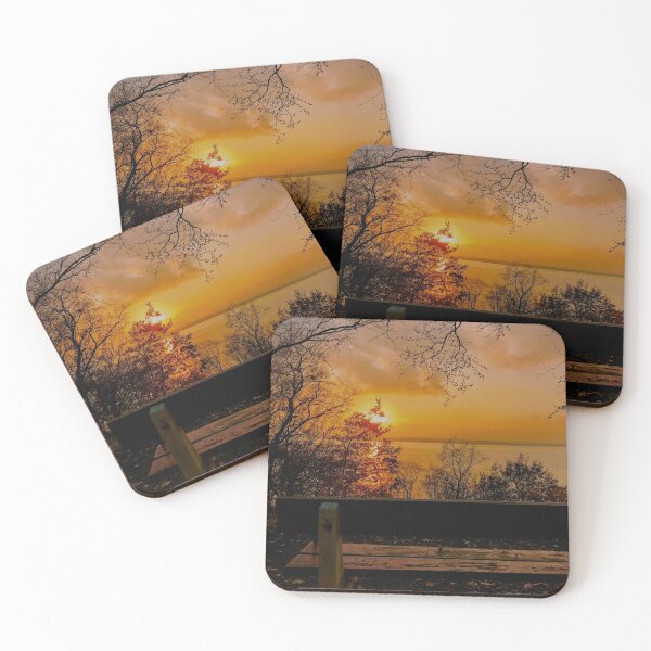 Item preview, A bench with a view during sunset designed and sold by HenrikGPhoto.