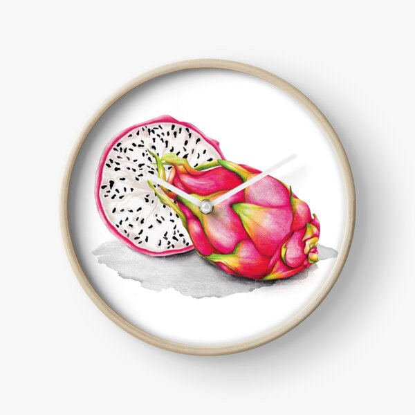 Dragon Fruit Watercolour illustration Clock