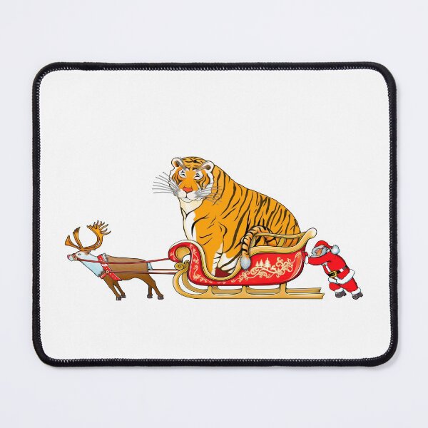 Item preview, Meme fat tiger in Santa's sleigh / Year of the Tiger /New Year 2022/ Tiger 2022 designed and sold by saf-saf.