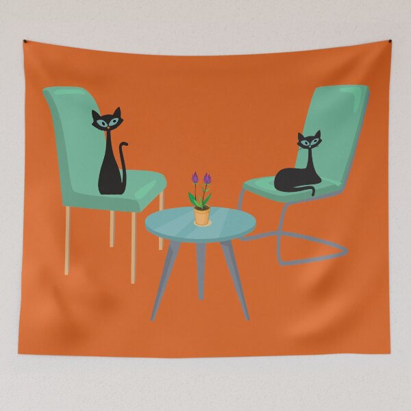 Item preview, Gatos atómicos relajándose en el salón Mid Century designed and sold by LisWilliams.