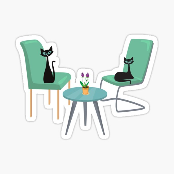 Item preview, Atomic Cats Relaxing in Mid Century Lounge designed and sold by LisWilliams.