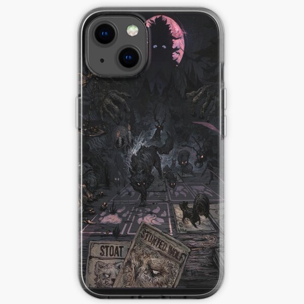 Inscryption Psychological Final Boos 1st Act Art Horror Raven Card Game Halloween Scary Spooky Dark Escape-room Puzzles iPhone Soft Case
