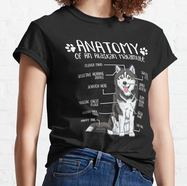 Funny Alaskan Malamute Anatomy Dog Lover Gift Classic T-Shirt