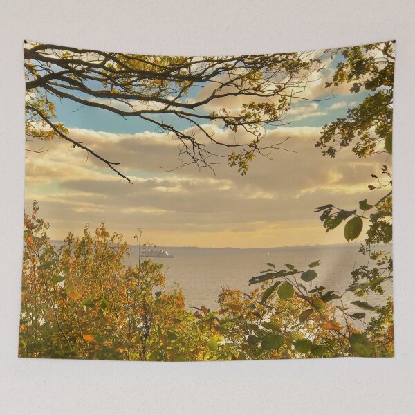 Item preview, Autumn view over Öresund overlooking Denmark designed and sold by HenrikGPhoto.