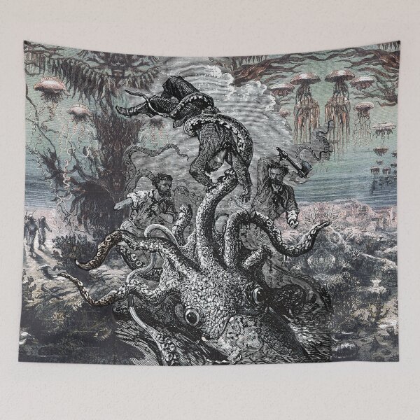 Item preview, GIANT SQUID GRASPS A SAILOR  Twenty Thousand Leagues Under the Sea,Crespo Island designed and sold by BulganLumini.