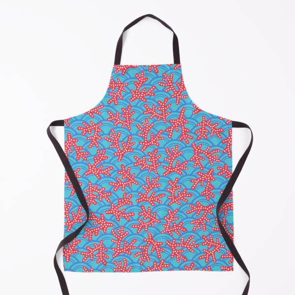 Item preview, Summery Pattern of Coral on Asian Style Waves in Coral and Aqua designed and sold by Pixelchicken.