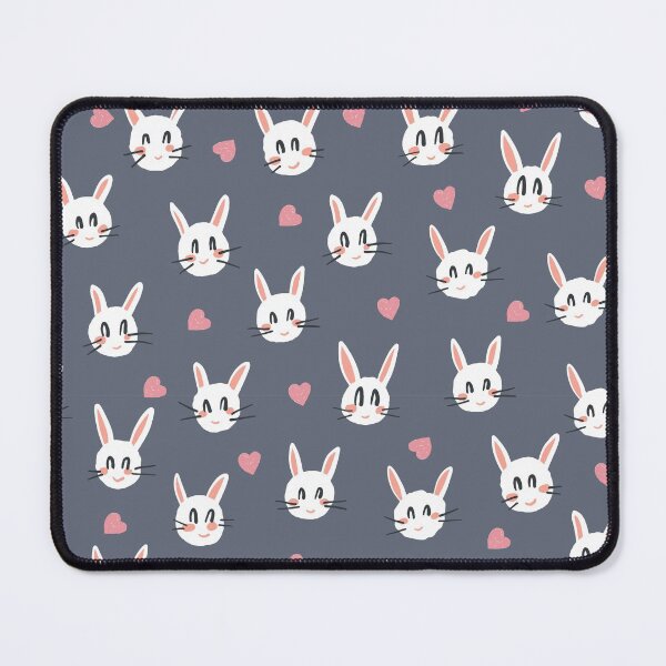 Item preview, cute rabbit face on dark blue background designed and sold by inkbearblue.