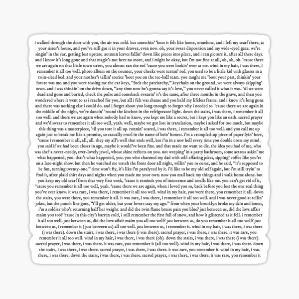 Artikel-Vorschau von All Too Well (10-Minuten-Version) Songtext, designt und verkauft von joslynn daly.