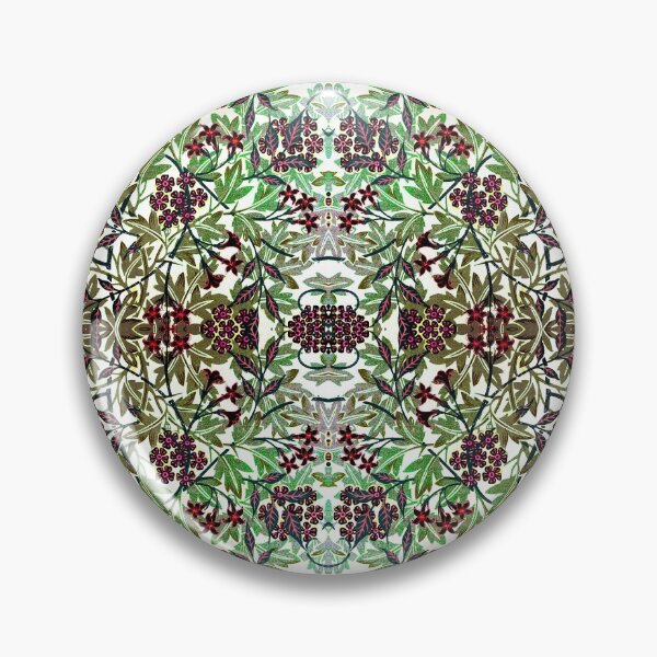 Item preview, Jasmine Flowers by William Morris - Faded Grey Green Red Floral Vintage Pattern Variation designed and sold by PatternPerfect.