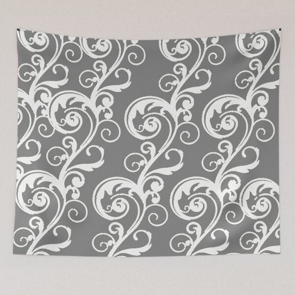 Item preview, DECORATIVE WHITE-GREY ROLLING SCROLLS ART PATTERNS designed and sold by sharlesart.