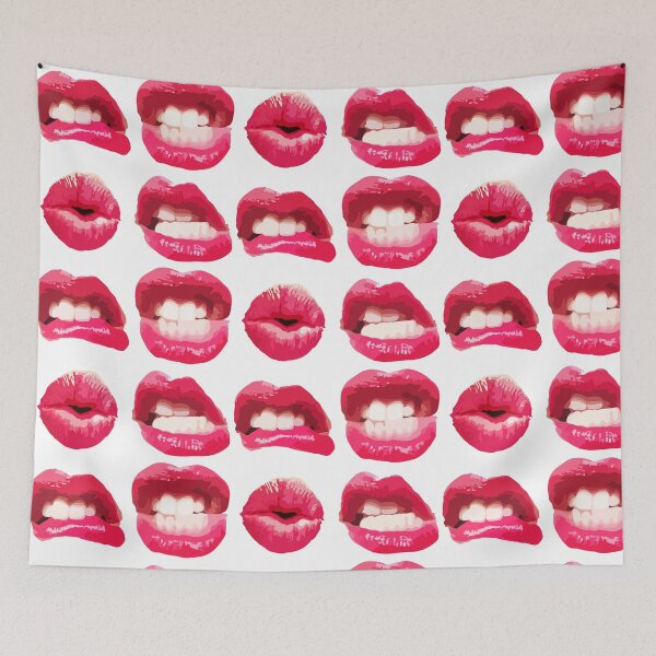 Item preview, Sexy girl lips teeth bite lipstick red mouth pink designed and sold by CurtisMena.
