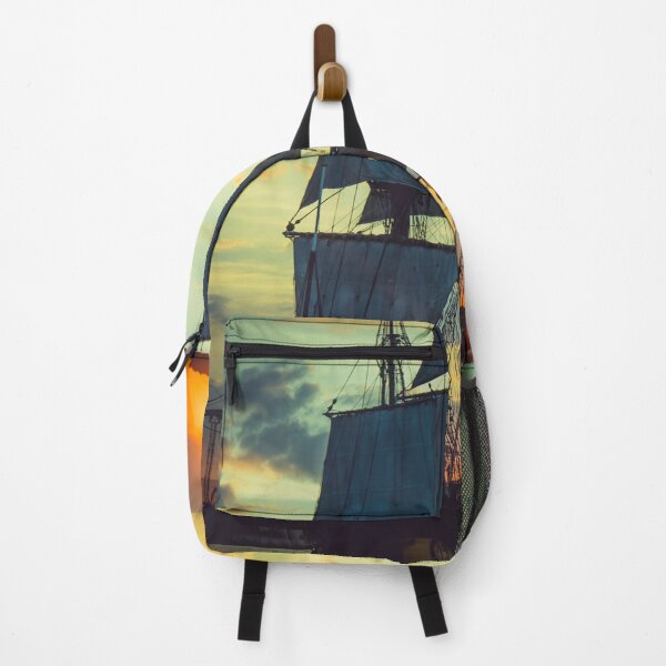 Item preview, The Frigate Shtandar in calm weather sailing sunset time Riga Latvia designed and sold by RaimondKlavins.