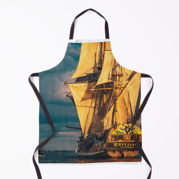 Item preview, The Frigate Shtandar in calm weather sailing sunset time Riga Latvia designed and sold by RaimondKlavins.
