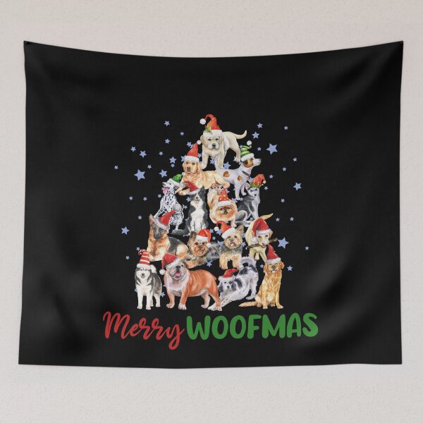 Item preview, Merry Woofmass Christmas Tree Dogs Cute Christmas Dogs designed and sold by AlexaTees.