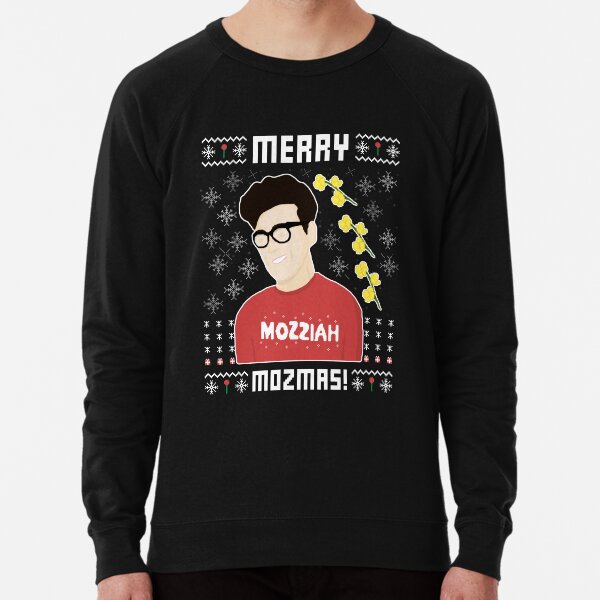 Item preview, Merry Mozmas! Smiths & Morrissey Inspired Ugly Christmas Pullover (Black Variant) designed and sold by MitchyK.