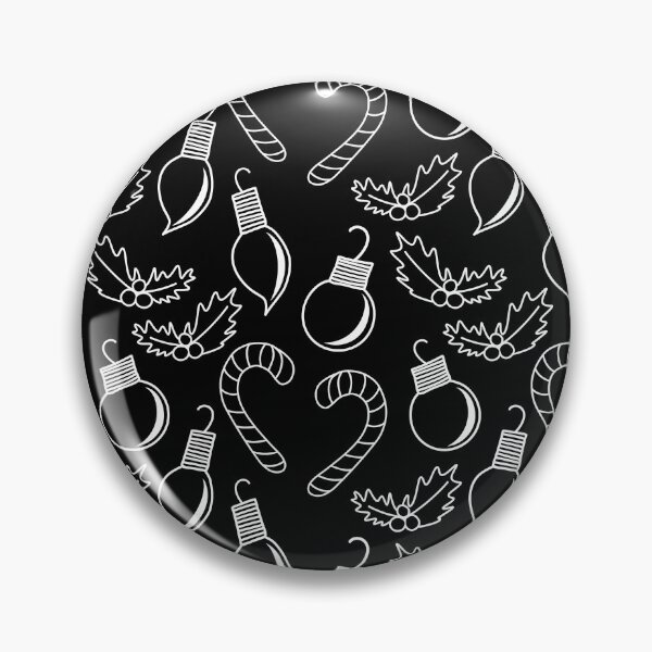Item preview, Black and White Chalkboard Christmas Ornaments Doodle Print Pattern, made by EndlessEmporium designed and sold by EndlessEmporium.