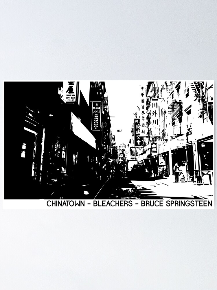 "Chinatown Bleachers and Springsteen Graphic Design" Poster for Sale