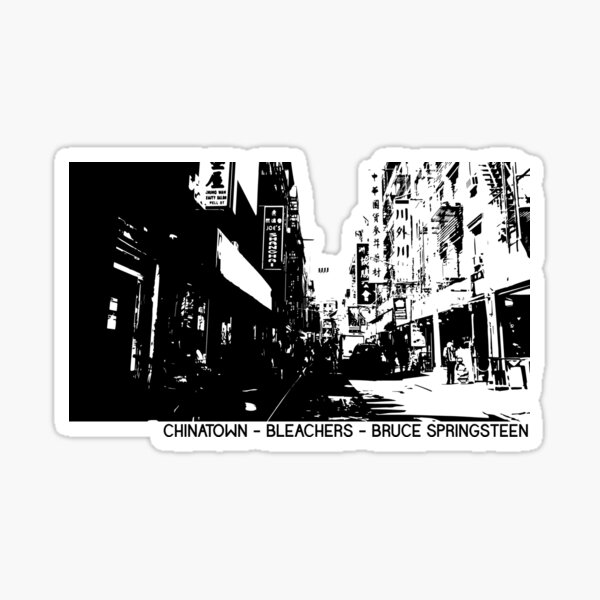 "Chinatown Bleachers and Springsteen Graphic Design" Sticker for Sale